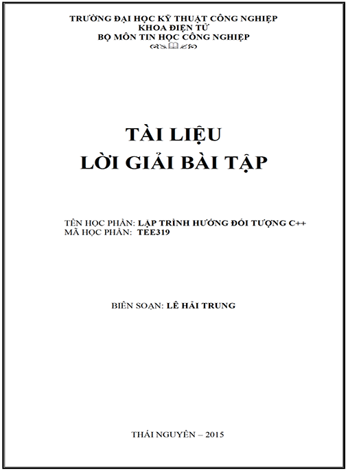 Tài liệu Lập Trình Hướng Đối Tượng C++: Bài Tập & Lời Giải Chi Tiết