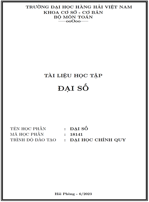 Tài liệu học tập Đại số