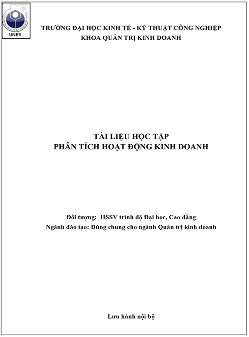 Tài liệu học tập Phân tích hoạt động kinh doanh