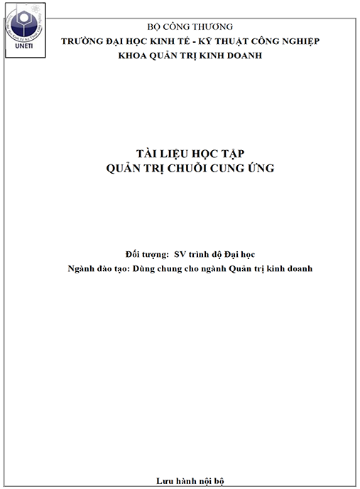 Tài liệu học tập Quản trị chuỗi cung ứng
