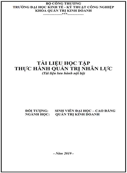 Tài liệu học tập Thực hành quản trị nhân lực