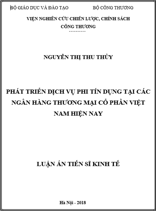 Luận án tiến sĩ Phát triển dịch vụ phi tín dụng tại các ngân hàng thương mại cổ phần Việt Nam